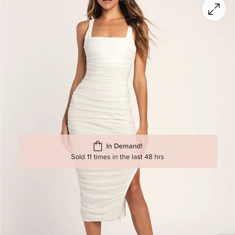 Lulu's Chic White Midi Dress